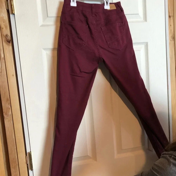Aeropostale High Waisted Jeggings Burgandy 000 - Picture 5 of 5